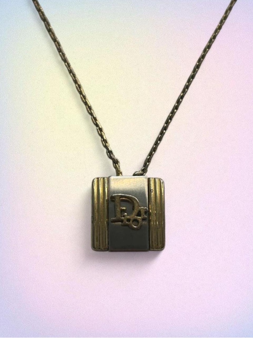 Vintage Dior Gold and Silver Pendant Necklace